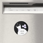 Wedding Gown Paars 'Date fridge magnet black (Insitu (Vaatwasser))