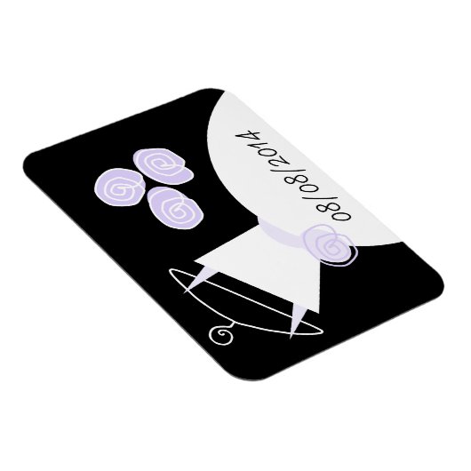 Wedding Gown Paars 'Date' horizontaal Magneet (Rechterzijde)