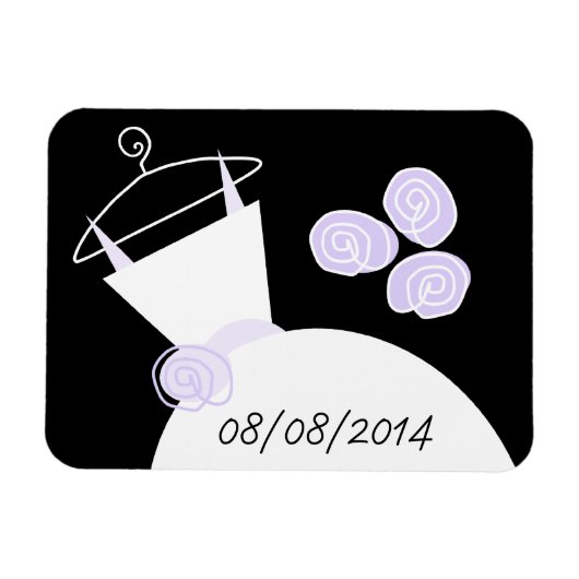 Wedding Gown Paars 'Date' horizontaal Magneet (Horizontaal)