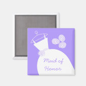 Wedding Gown Paars 'Maid of Honor' Magneet (Voorkant / Achterkant)