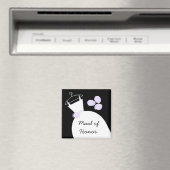 Wedding Gown Paars 'Maid of Honor' zwart Magneet (Insitu (Vaatwasser))