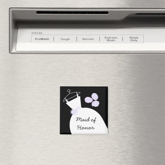 Wedding Gown Paars 'Maid of Honor' zwart Magneet (Insitu (Vaatwasser))