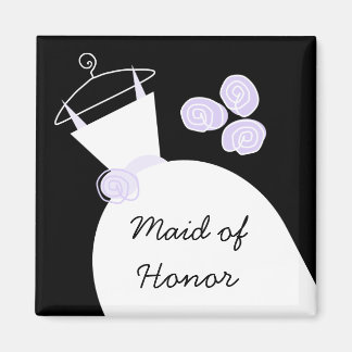 Wedding Gown Paars 'Maid of Honor' zwart Magneet