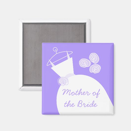 Wedding Gown Paars "Moeder van de Bride" Magneet (Voorkant / Achterkant)
