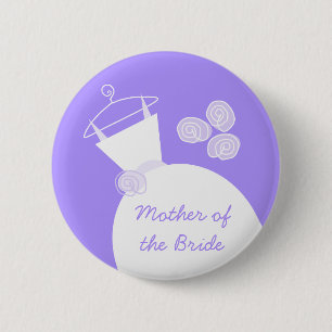 Wedding Gown Paars "Moeder van de Bride" Ronde Button 5,7 Cm