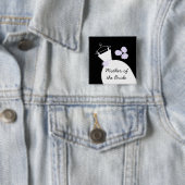 Wedding Gown Paars "Moeder van de Bride" zwart Vierkante Button 5,1 Cm (In situ)