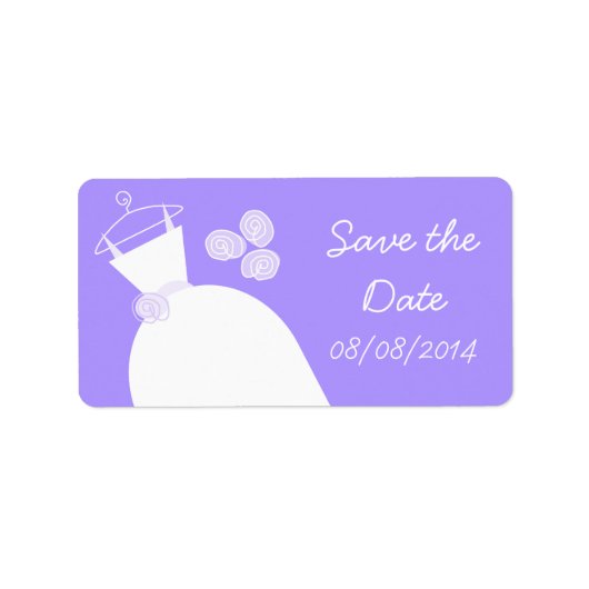 Wedding Gown Paars 'Save the Date' medium Etiket (Voorkant)