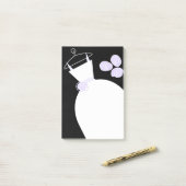 Wedding Gown Paars verticaal zwart briefje Post-it® Notes (Op bureau)