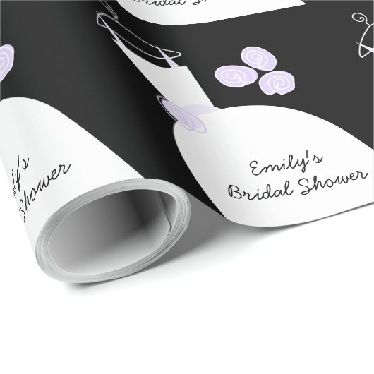 Wedding Gown Paars "Vrijgezellenfeest" zwart Cadeaupapier (Rol Hoek)