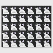 Wedding Gown Paars "Vrijgezellenfeest" zwart Cadeaupapier (Vlak)