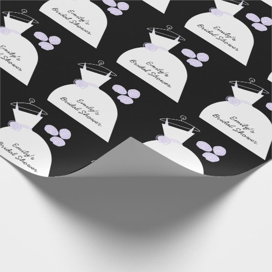 Wedding Gown Paars "Vrijgezellenfeest" zwart Cadeaupapier (Hoek)