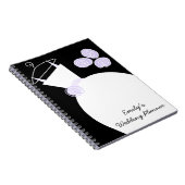 Wedding Gown Paars 'Wedding Planner' zwart Notitieboek (Rechterzijde)