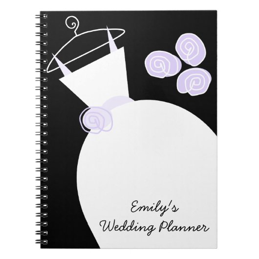 Wedding Gown Paars 'Wedding Planner' zwart Notitieboek (Voorkant)