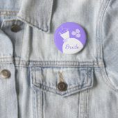 Wedding Gown Paarse 'Bride'-knop Ronde Button 5,7 Cm (In situ)