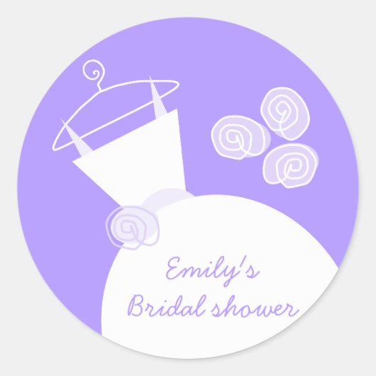 Wedding Gown Paarse "Vrijgezellenfeest" sticker ro (Voorkant)