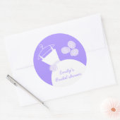 Wedding Gown Paarse "Vrijgezellenfeest" sticker ro (Envelop)
