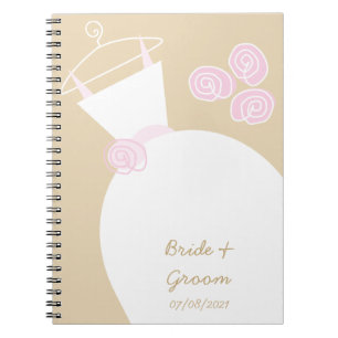 Wedding Gown Pink Beige "Bridal and Groom" Notitieboek