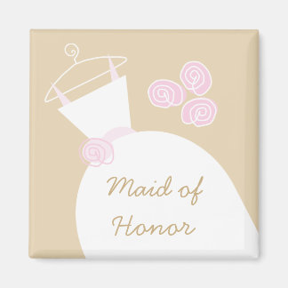 Wedding Gown Pink Beige 'Maid of Honor' Magneet