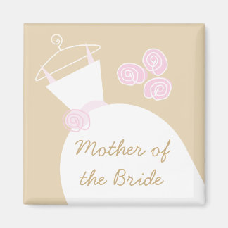 Wedding Gown Pink Beige "Moeder van de Bride" Magneet