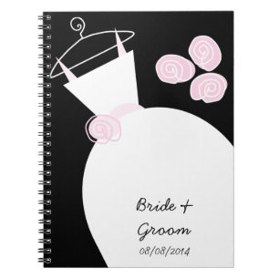 Wedding Gown Pink "Bridal and Groom" zwart Notitieboek