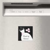 Wedding Gown Pink 'Maid of Honor' zwart Magneet (Insitu (Vaatwasser))