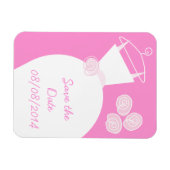 Wedding Gown Pink "Save the Date" Magneet (Horizontaal)