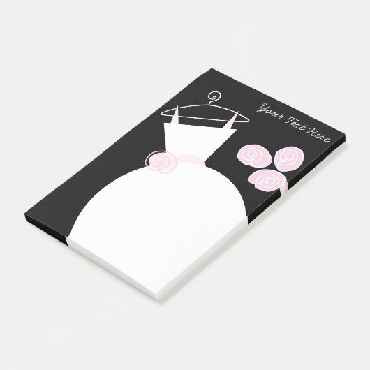 Wedding Gown Pink tekst zwart na bericht Post-it® Notes (Schuin)