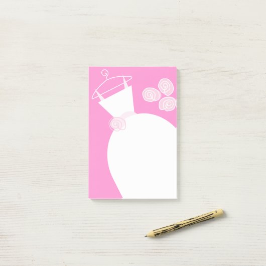 Wedding Gown Pink verticaal na ontvangst Post-it® Notes (Op bureau)