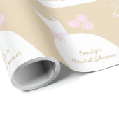 Wedding Gown Pink "Vrijgezellenfeest beige" Cadeaupapier (Rol Hoek)
