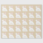 Wedding Gown Pink "Vrijgezellenfeest beige" Cadeaupapier (Vlak)