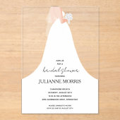 Wedding Gown Vrijgezellenfeest Acryl Uitnodigingen (Voorkant)