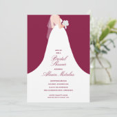 Wedding Gown Vrijgezellenfeest Cranberry Kaart (Staand voorkant)