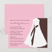 Wedding Gown Vrijgezellenfeest Uitnodigen Uitnodiging Briefkaart (Voorkant / Achterkant)