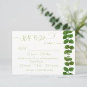 Wedding Green Chic RSVP Respons Kaartje (Staand voorkant)