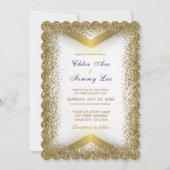 Wedding Green Gold Glitter Uitnodiging (Voorkant)