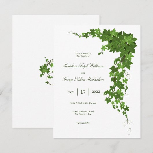 WEDDING Green Ivy Floral (Voorkant / Achterkant)