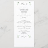 Wedding Greenery Botanical Floral Programme Programmakaart (Achterkant)