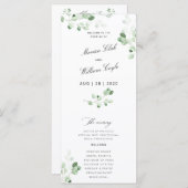 Wedding Greenery Botanical Floral Programme Programmakaart (Voorkant / Achterkant)