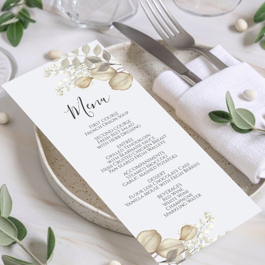 Wedding Greenery Calligraphy Menu Script