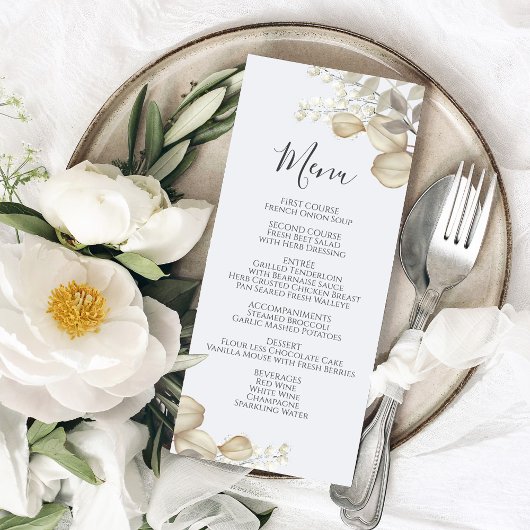 Wedding Greenery Calligraphy Menu Script