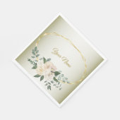 Wedding Greenery Leaves Pink Floral Gold Geometric Servet (Hoek)