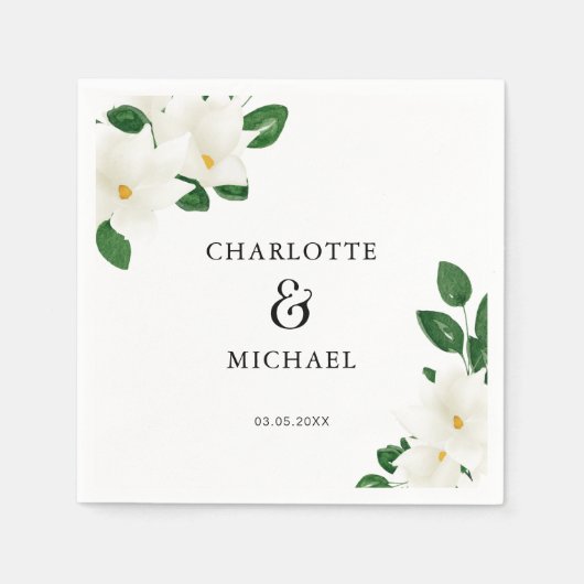 Wedding Greenery Magnolia Servet (Voorkant)