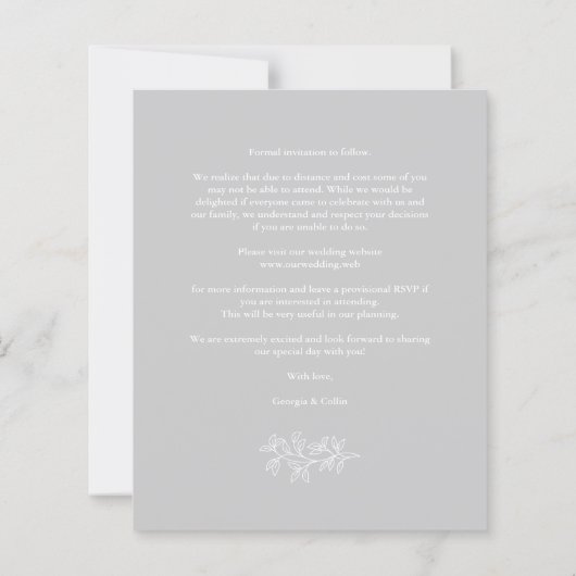 Wedding Grey 3 Photos Collage Budget Branches (Achterkant)