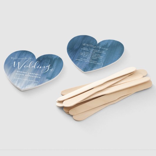 Wedding grijs blauw modern kunstprogramma ventilat handwaaier (Niet-gemonteerd)