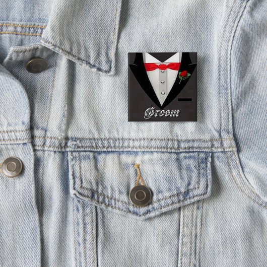 Wedding Groom Tuxedo Button (In situ)