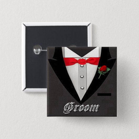 Wedding Groom Tuxedo Button (Voorkant /achterkant)