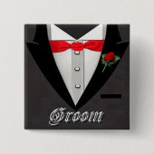 Wedding Groom Tuxedo Button (Voorkant)