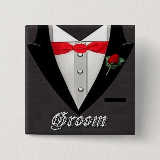 Wedding Groom Tuxedo Button (Voorkant)