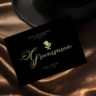 Wedding Groomsman Funny Minimalist proposal Kaart