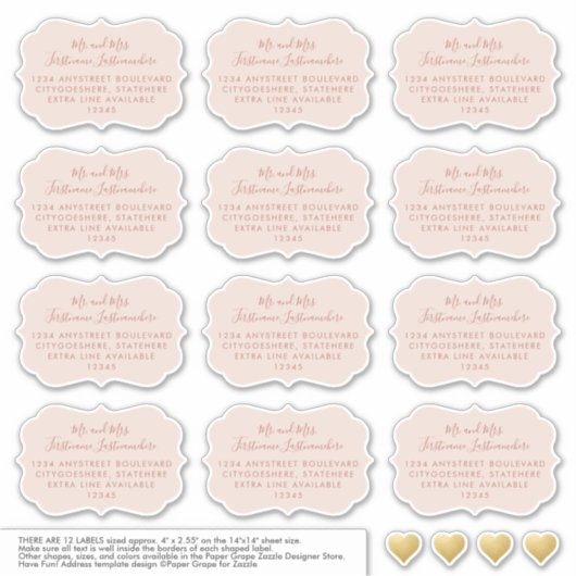 Wedding Guest Address Sticker Bracket Terracotta (Voorkant)